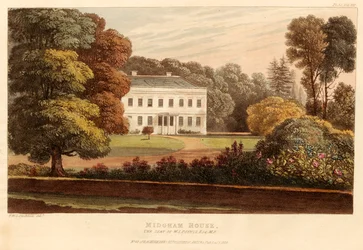 Midgham House, der Sitz von W.S. Poyntz, Esq., M.P., 1826
