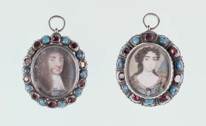 Miniaturen von Karl II. und Katharina von Braganza