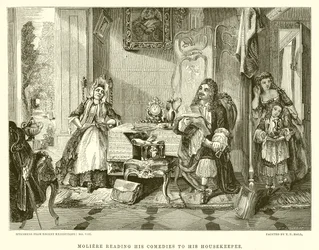 Molière liest seiner Haushälterin seine Komödien vor