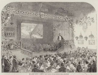 Herr Albert Smiths "Aufstieg des Mont Blanc" in der Egyptian Hall, Piccadilly