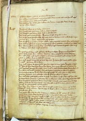 Liber I eines Bücherinventars in der St. Pauls Kathedrale, spätes 13. Jahrhundert