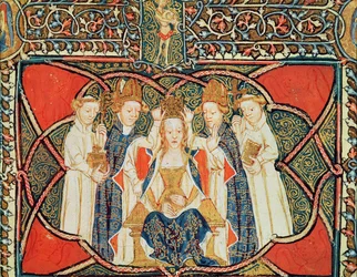 Ms 197 f.19v Krönung einer Königin, aus Liber Regalis