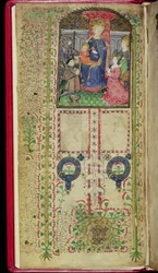 Ms 41-1950, f.2v: Widmungsseite aus einem Stundenbuch, das Margaret Beauchamp gehörte, ca. 1424