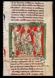 Ms 6712 (A.6.89) fol.133r König Stephan (ca. 1097-1154), Miniatur aus Flores Historiarum, von Matthew Paris, 1250-52