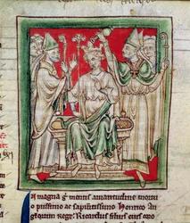 Ms 6712 (A.6.89) fol.141r Richard I. (1157-99), Miniatur aus Flores Historiarum, von Matthew Paris, 1250-52