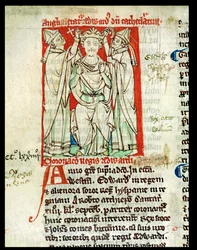 Ms 6712 (A.6.89) fol.247v Eduard I. (1239-1307), Miniatur aus Flores Historiarum, von Matthew Paris, 1250-52
