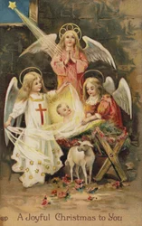 Geburtsszene mit Engeln