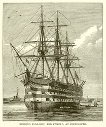 Nelsons Flaggschiff, die Victory, in Portsmouth