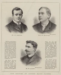 Neue Redakteure der Londoner Tageszeitungen (Gravur)