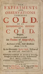 Neue Experimente und Beobachtungen über Kälte oder eine experimentelle Geschichte der Kälte, von Robert Boyle