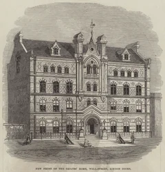 Neue Front des Seemannsheims, Well-Street, London Docks (Stich)