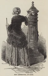 Neuer Briefkasten in Paris (Stich)