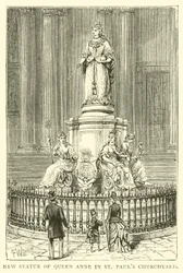Neue Statue von Königin Anne im St. Pauls Kirchhof
