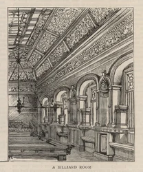 Neubau des Constitutional Club in der Northumberland Avenue: Ein Billardzimmer