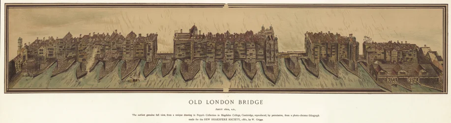 Alte London Bridge um 1600