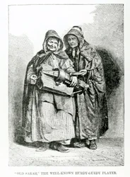 Alte Sarah, die bekannte Drehorgelspielerin, ca. 1840