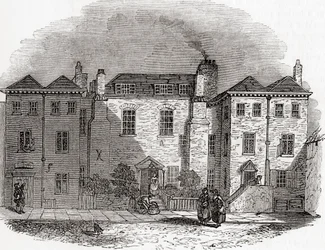 Oliver Cromwells Haus, Clerkenwell Close, London, England, aus Old England: A Pictorial Museum, veröffentlicht 1847