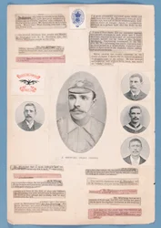 Seite aus einem Sammelalbum von Nat Whittaker während der Saison 1895-96
