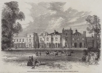 Panshanger House, Hertfordshire, der Sitz von Earl Cowper (Gravur)