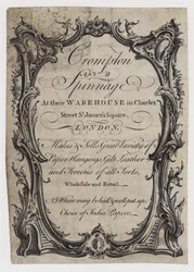 Tapetenfärber, Crompton und Spinnage, Visitenkarte
