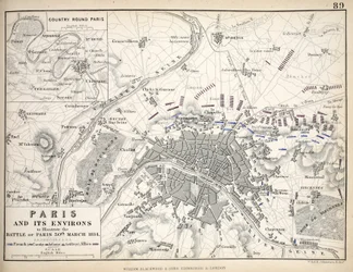 Paris und seine Umgebung, zur Veranschaulichung der Schlacht von Paris, 30. März 1814