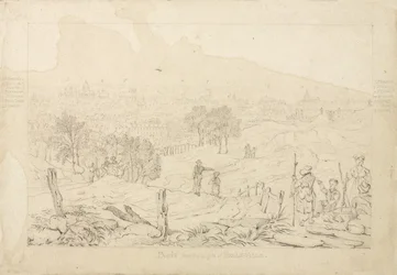 Paris von den Höhen von Belle Ville, 1815