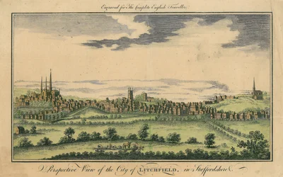 Perspektivische Ansicht der Stadt Lichfield