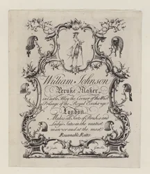 Perückenmacher, William Johnson, Visitenkarte