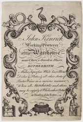 Zinngießer, John Kenrick, Visitenkarte