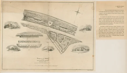 Plan für die Zoologischen Gärten, Regents Park, 1827