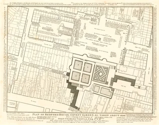 Plan von Bedford House, Covent Garden, London, um 1690
