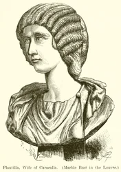 Plautilla, Ehefrau von Caracalla. (Marmorbüste im Louvre) (Gravur)