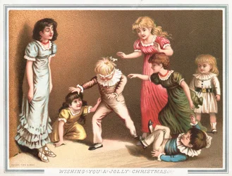 Blinde Kuh spielen, Weihnachtskarte
