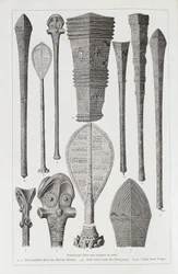 Polynesische Keulen und Rangabzeichen, aus 