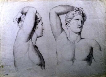 Porträtbüsten von Nackten, ca. 1780