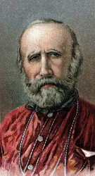 Porträt von Giuseppe Garibaldi (1807-1882) - Aus der Serie „Leaders of Men“ - Chromolithographie - Englische Schule, 20. Jahrhundert