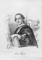 Porträt von Horace Walpole, Graf von Orford, graviert von G. Madeley (Stich)