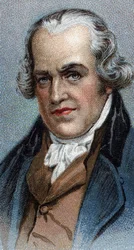 Porträt von James Watt (1736-1819), schottischer Ingenieur - Aus der Serie „Leaders of Men“ - Chromolithographie - Englische Schule, 20. Jahrhundert -