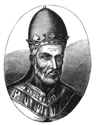 Porträt von Papst Honorius III., Illustration aus 