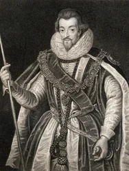 Porträt von Robert Cecil, 1. Earl of Salisbury, aus Lodges British Portraits, 1823