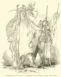 Porträts von Petohpeekis, einem Blackfoot, und Tallee, einem Osage