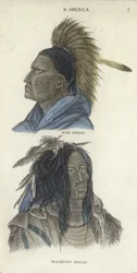 Porträts eines Saki-Indianers und eines Blackfoot-Indianers