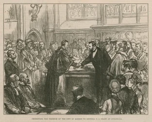 Verleihung der Freiheit der City of London an General U S Grant in der Guildhall
