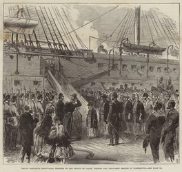 Prinz Tokugawa Minbutaiho besucht die Serapis in Portsmouth