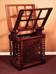 Druckständer, Walnuss mit gedrehten Säulen, 1850-60