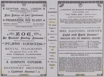 Programm für die Egyptian Hall