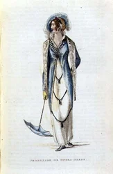 Promenaden- oder Opernkleid, Modeplatte aus Ackermann