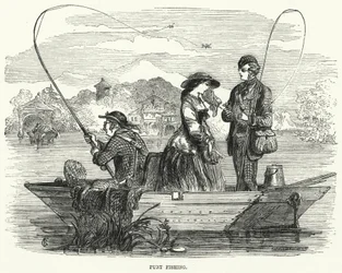 Angeln vom Boot (Gravur)
