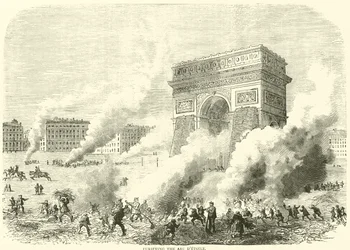 Reinigung des Arc de Triomphe, März 1871