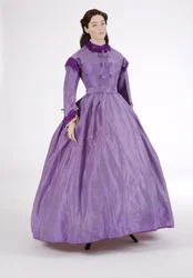 Lila Tageskleid, 1860er Jahre